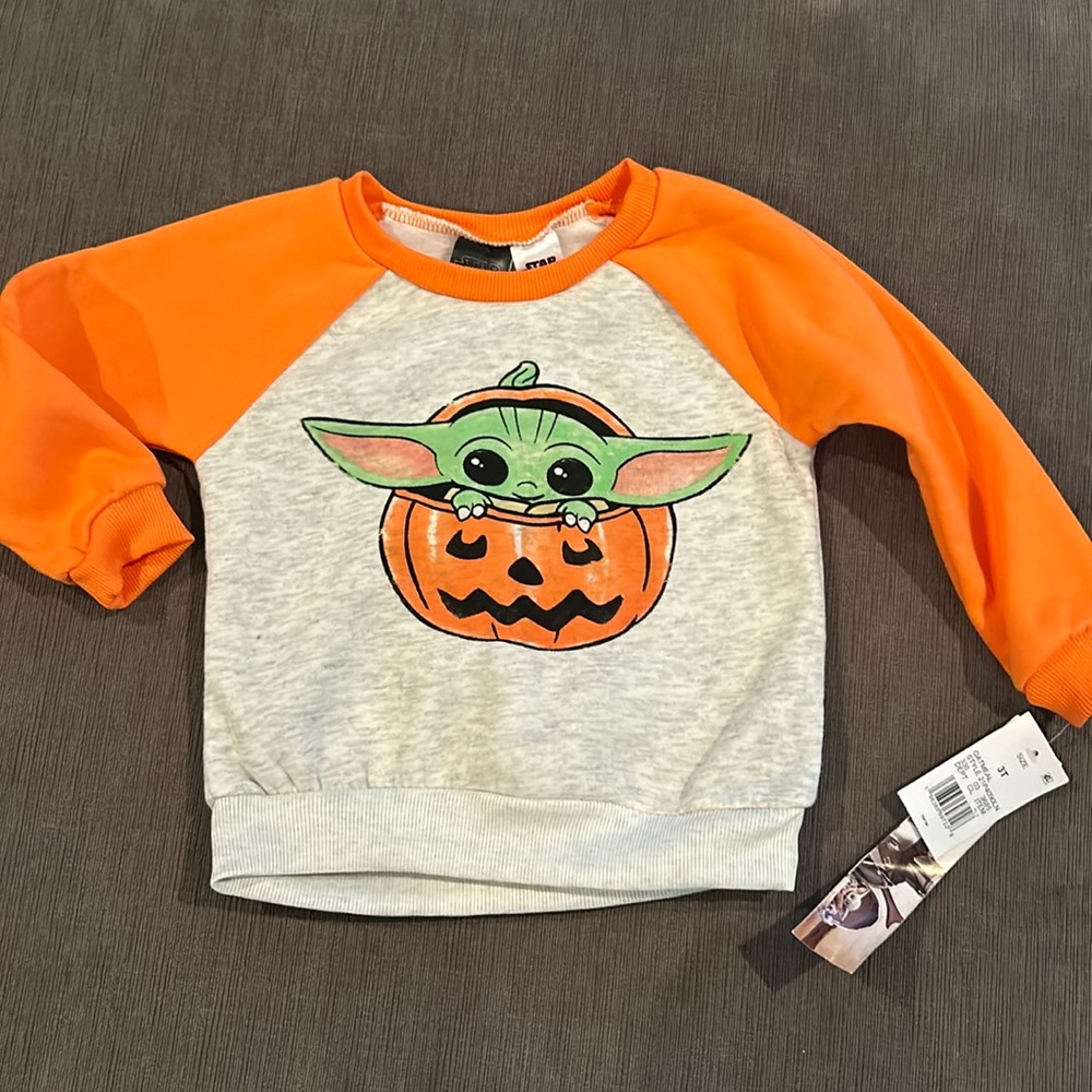 STAR WARS GROGU in Pumpkin Cozy Sweater 3T NWT - Picture 1 of 4